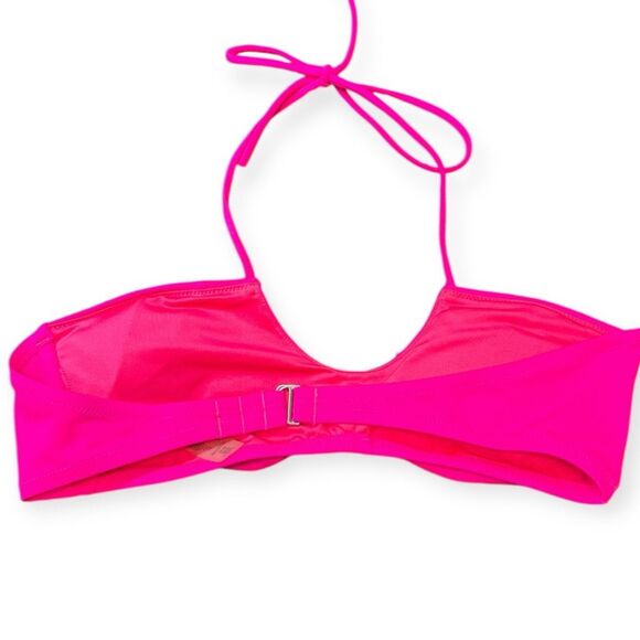 VICTORIA’S SECRET Women’s Hot Pink Sequin Bandeau Bikini Top Size Medium - Picture 4 of 6